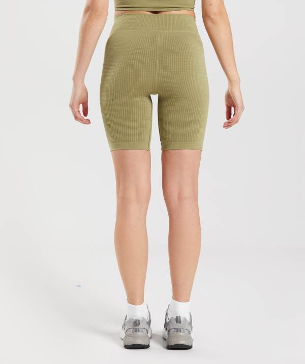 Damske Šortky Gymshark Pause Seamless Cycling Zelene | VM4983601